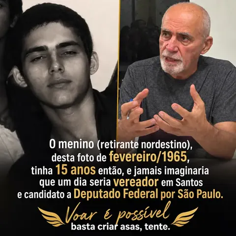 Montagem mostra Benedito Furtado aos 15 anos e atualmente.